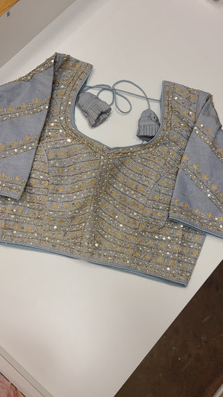 Grey Banarasi Lehenga