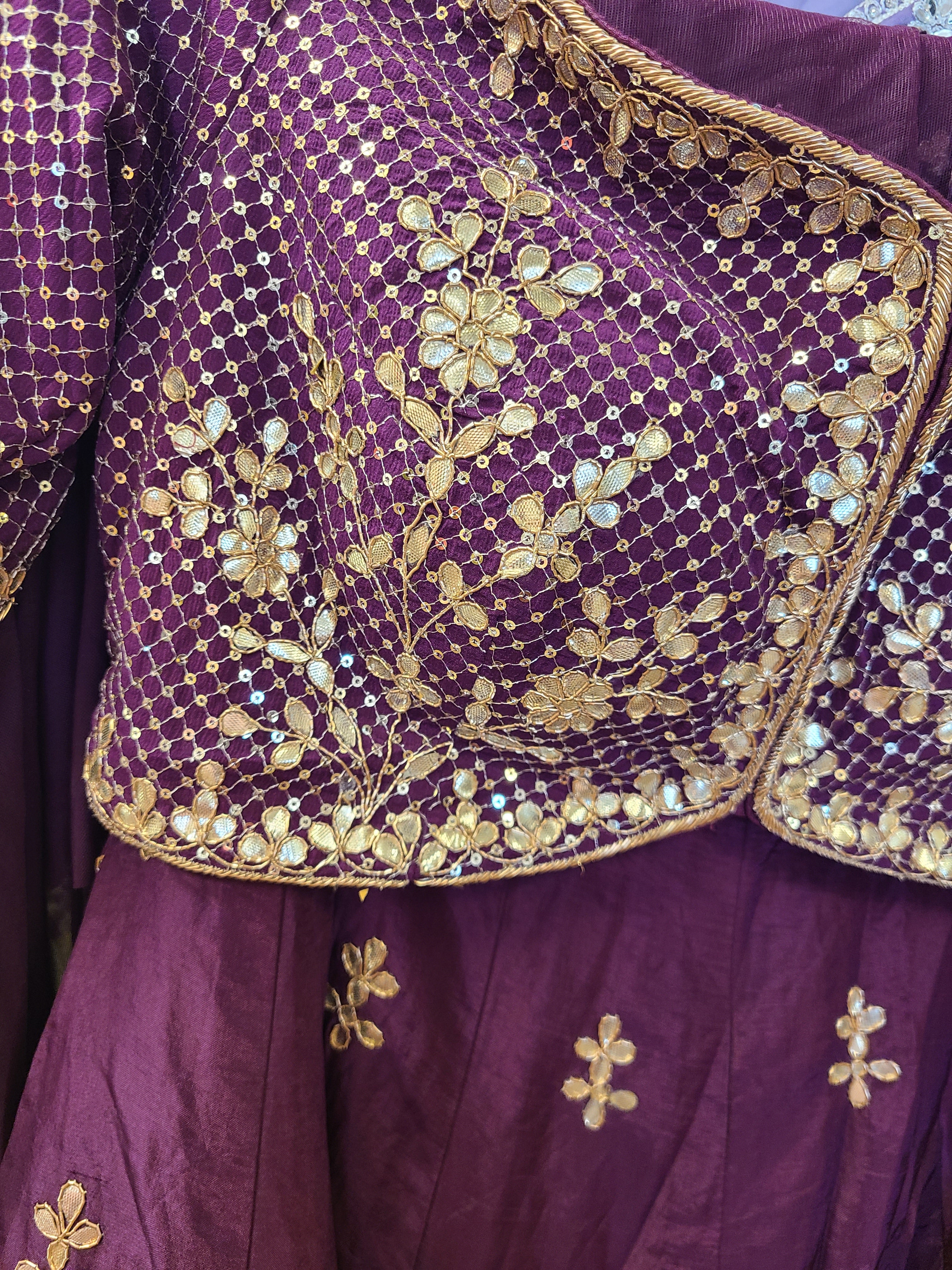 Purple Embroidered Lehenga