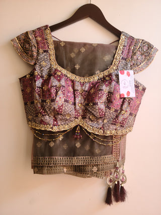 Fall printed georgette lehenga