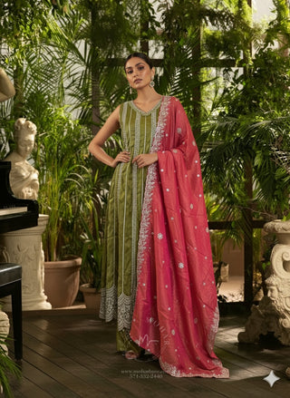 Lime green Straight-Cut Kurta Set