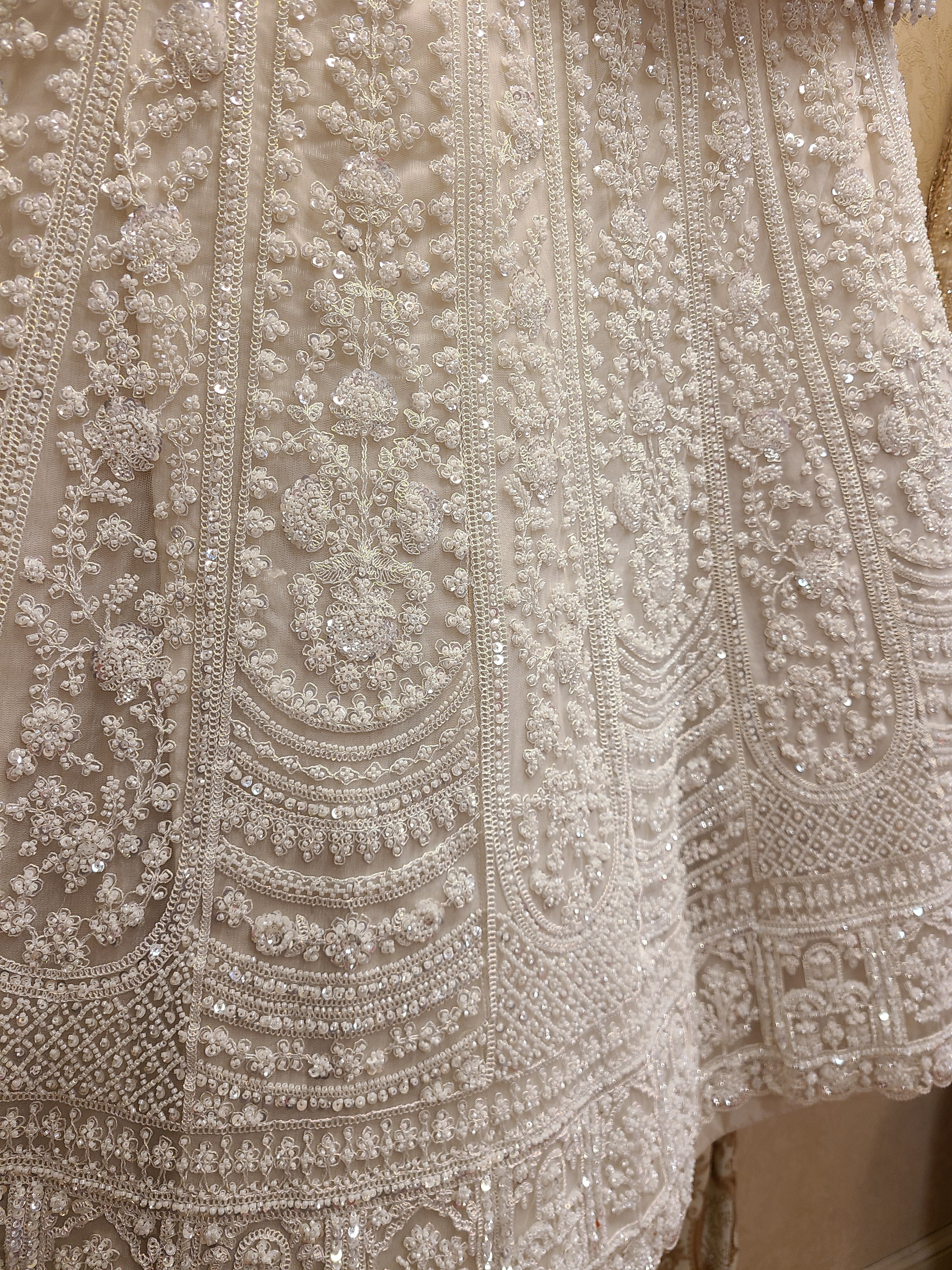 Ivory White Embroidered Bridal Lehenga Set