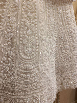 Ivory White Embroidered Bridal Lehenga Set