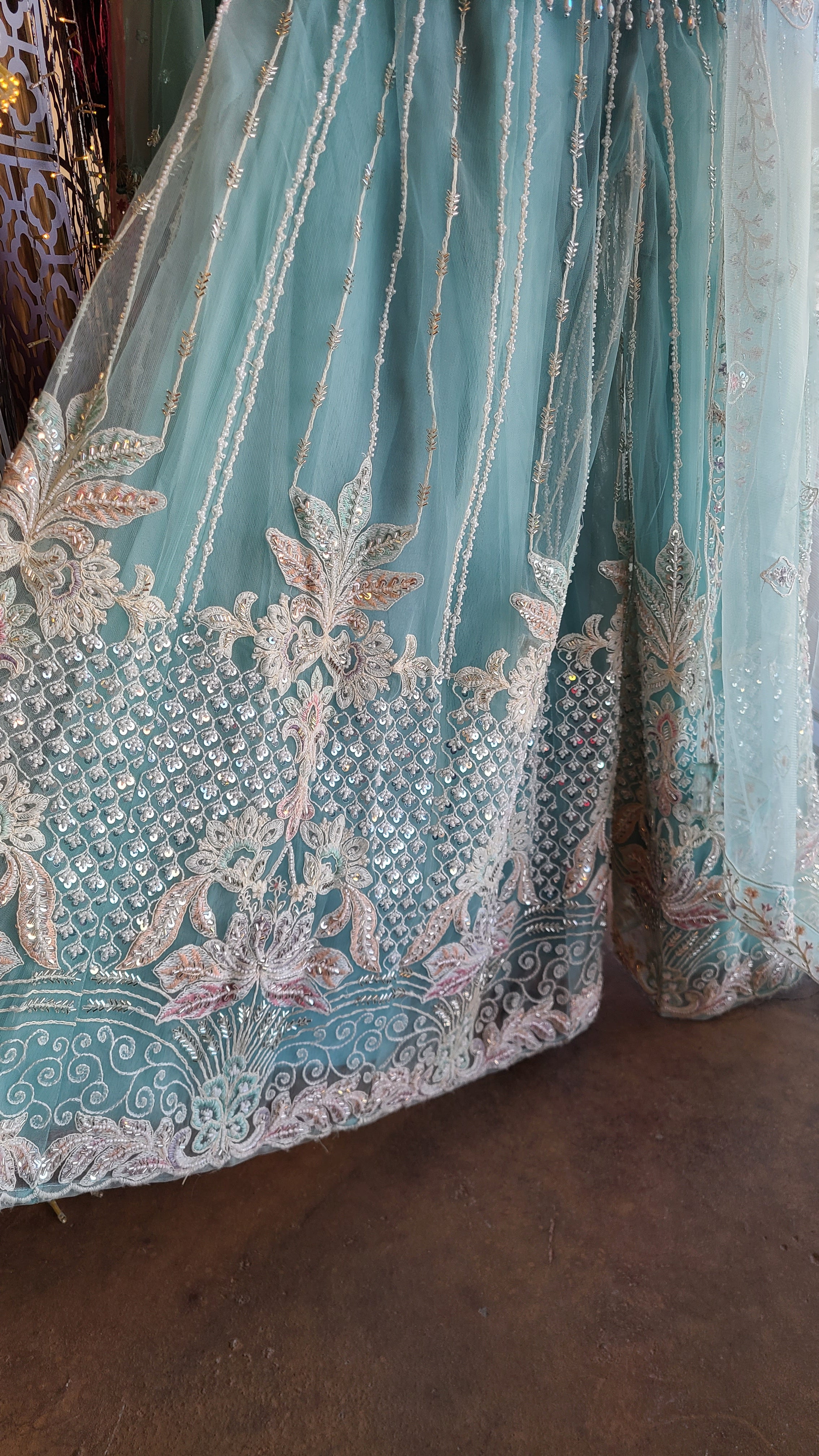 Pastel Aqua Sharara Set
