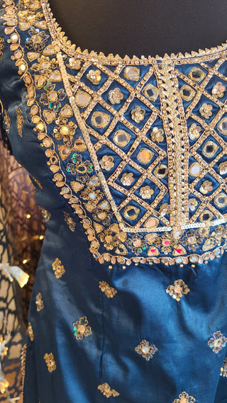 Indigo Blue Sharara Set