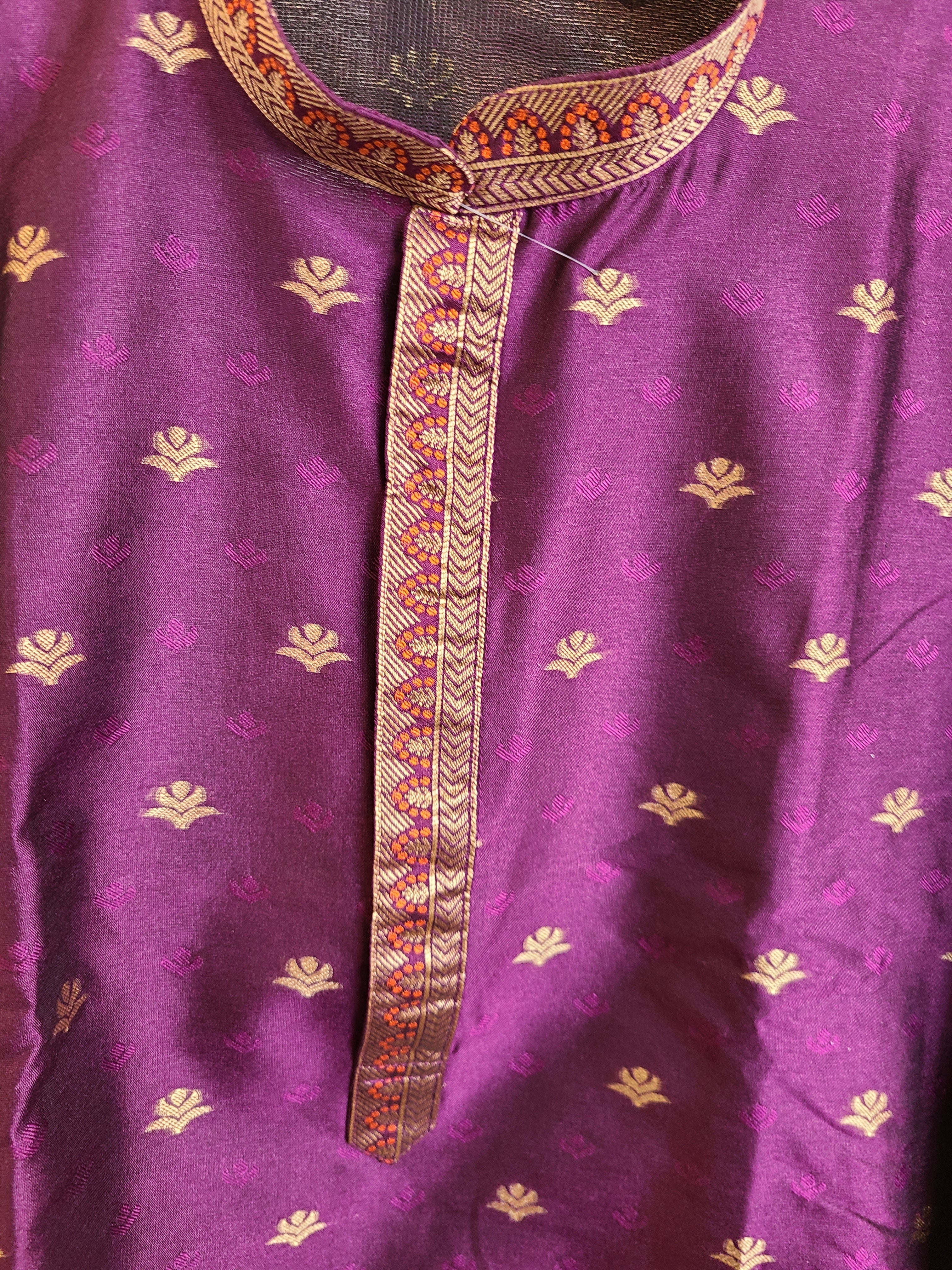 Royal Purple Banarasi Kurta