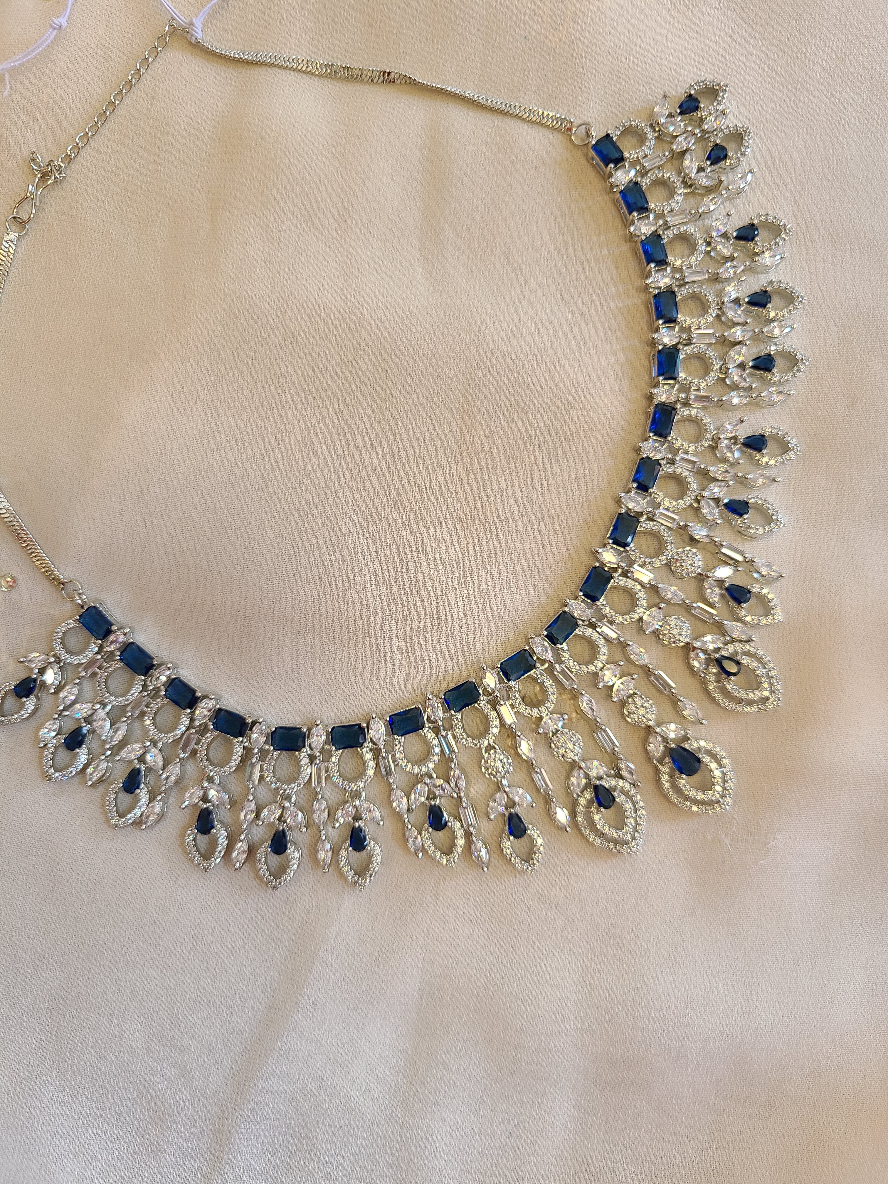 Blue CZ Necklace Set