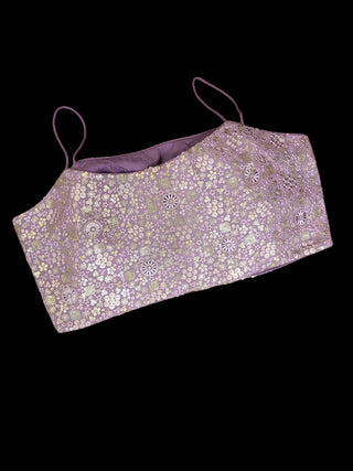 Lavender Ombré Embroidered Sharara Set with Cape Sleeves