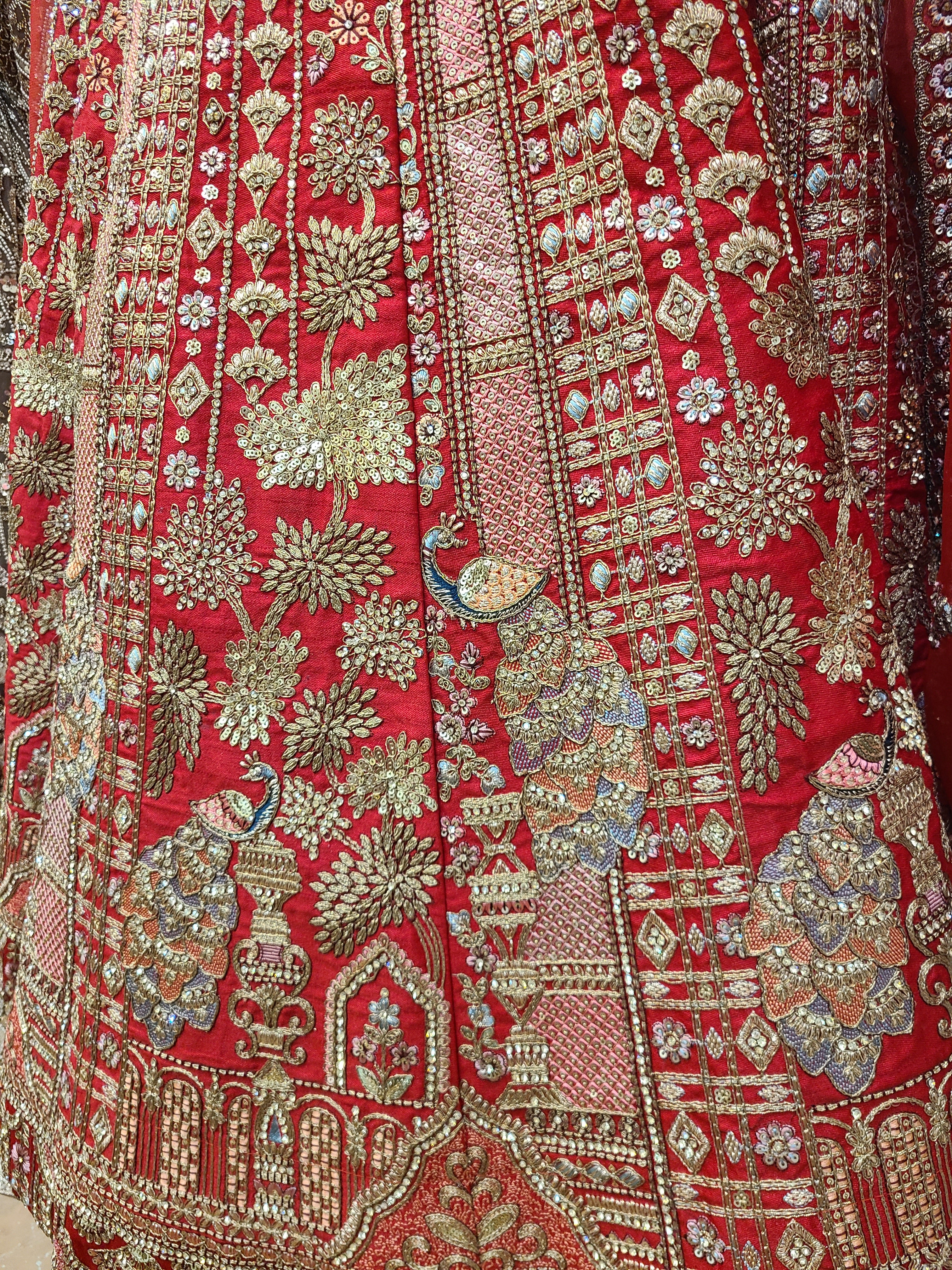 Red & Gold Embroidered Bridal Lehenga Set