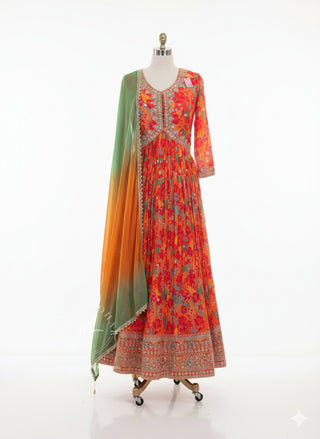 Vibrant Floral Anarkali Suit