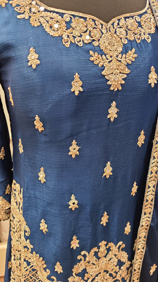Cobalt Blue Sharara Set