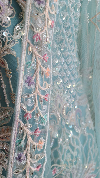 Pastel Aqua Sharara Set