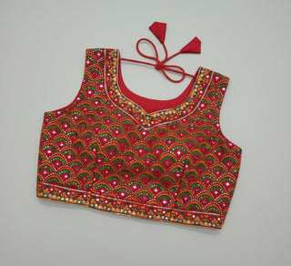 Multicolor Benarasi Crop Top Skirt