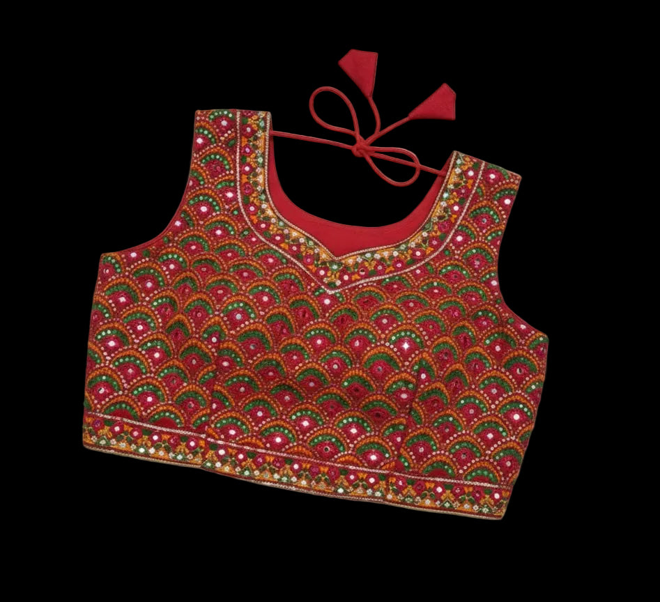 Multicolor Benarasi Crop Top Lehenga
