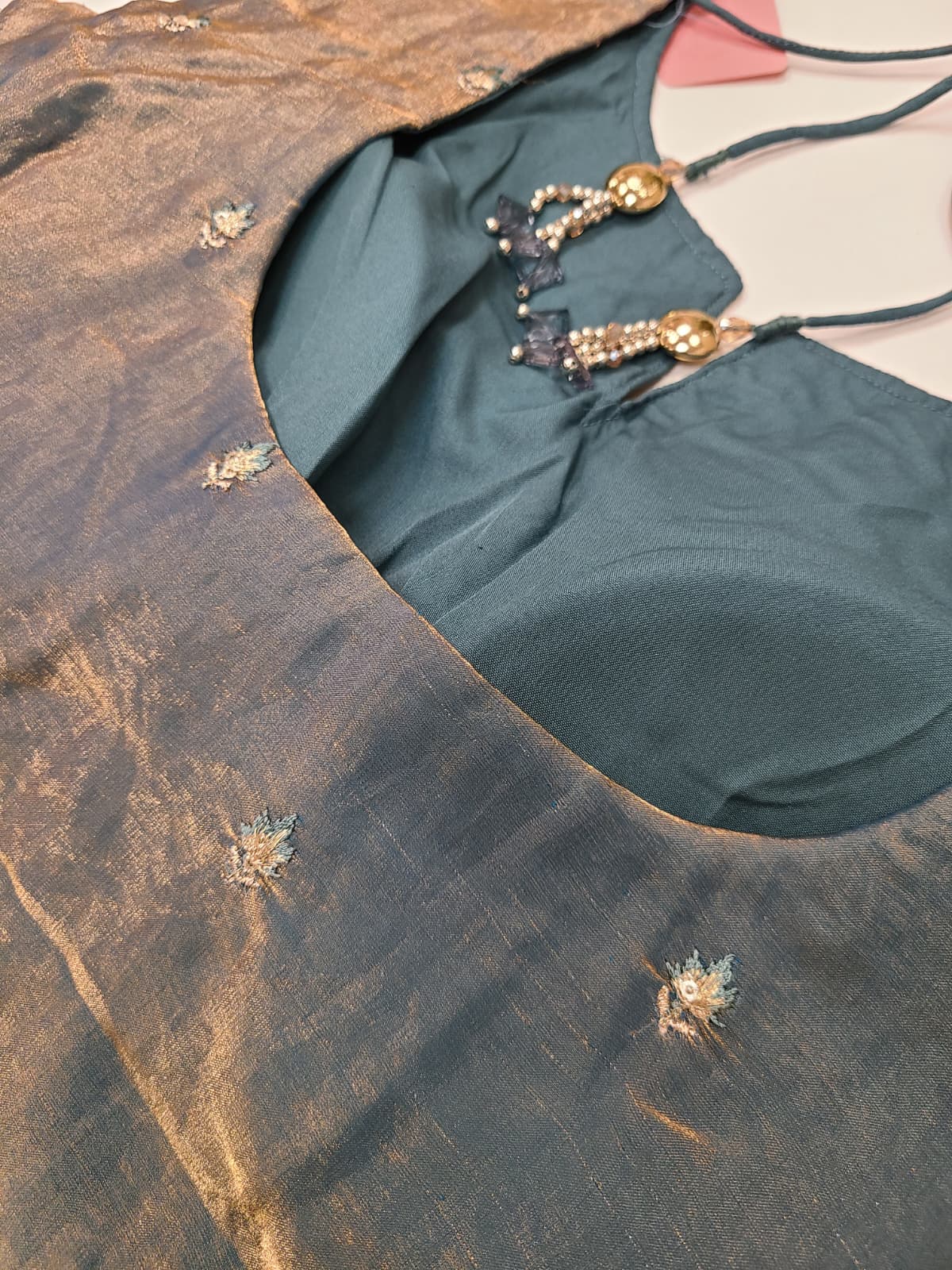 Grey Gold Corset Lehenga