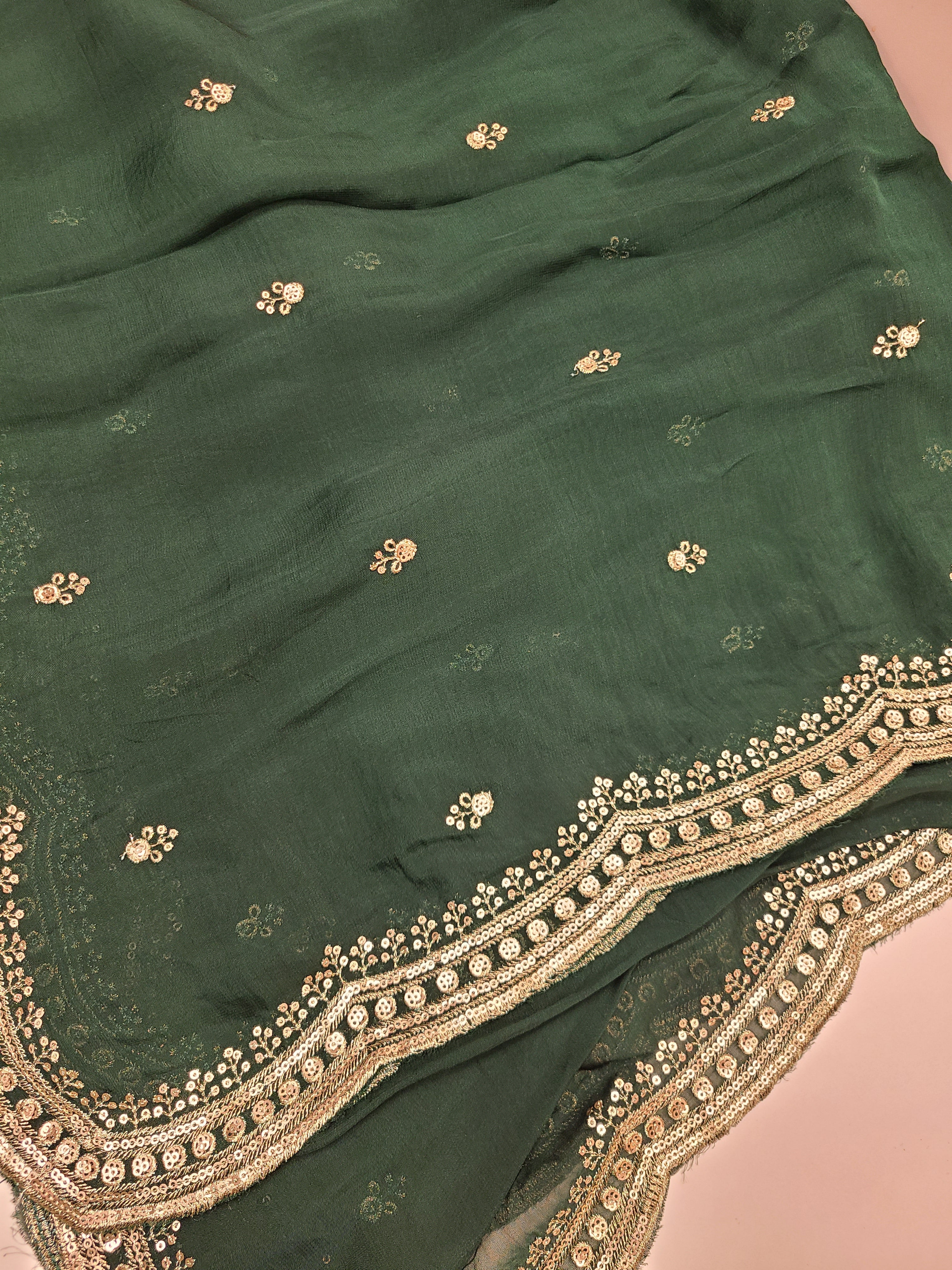 Emerald Chevron Zari Lehenga