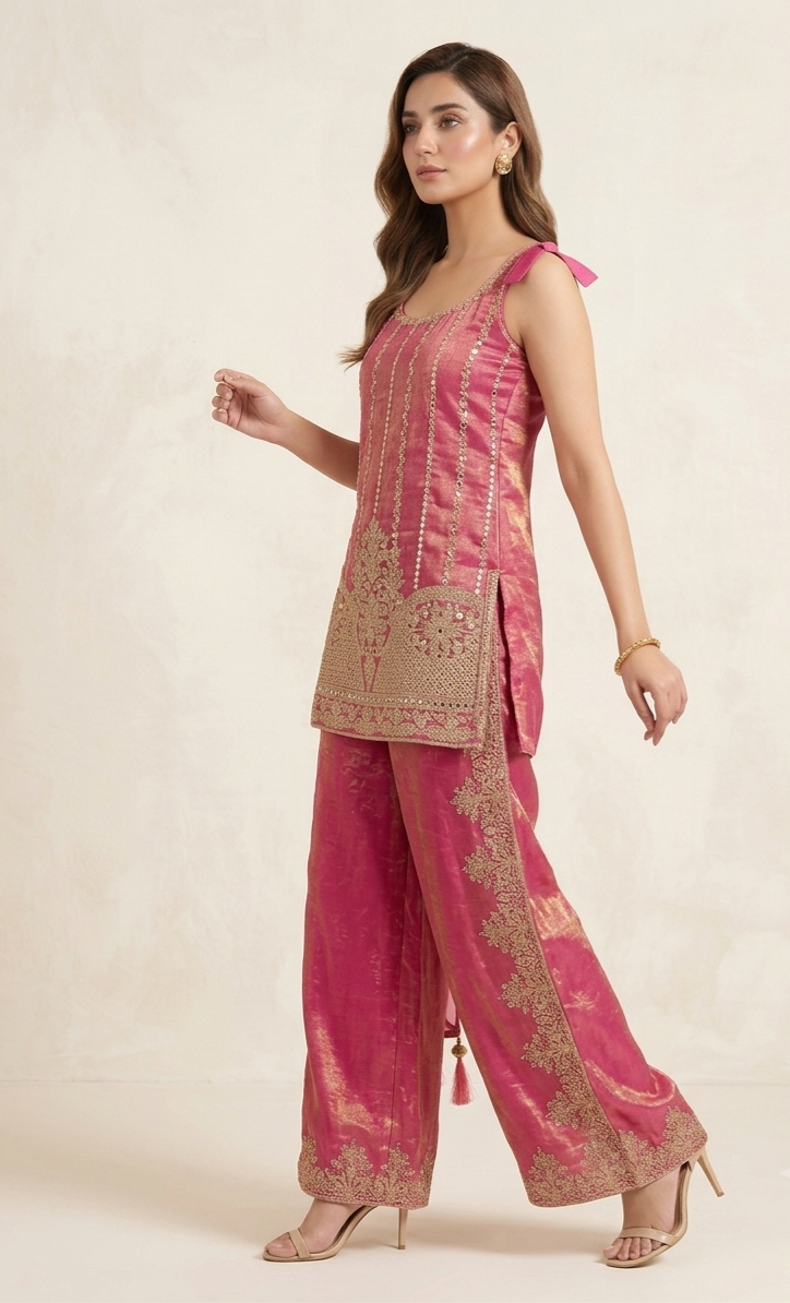 Rose Embroidered Sharara Set