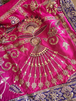 Hot Pink Embroidered Lehenga Set
