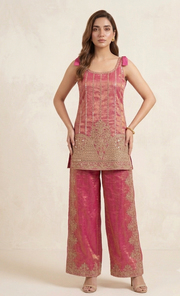 Rose Embroidered Sharara Set