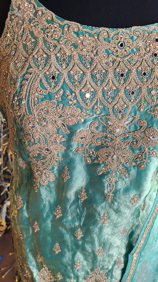 Teal Blue Sharara Set
