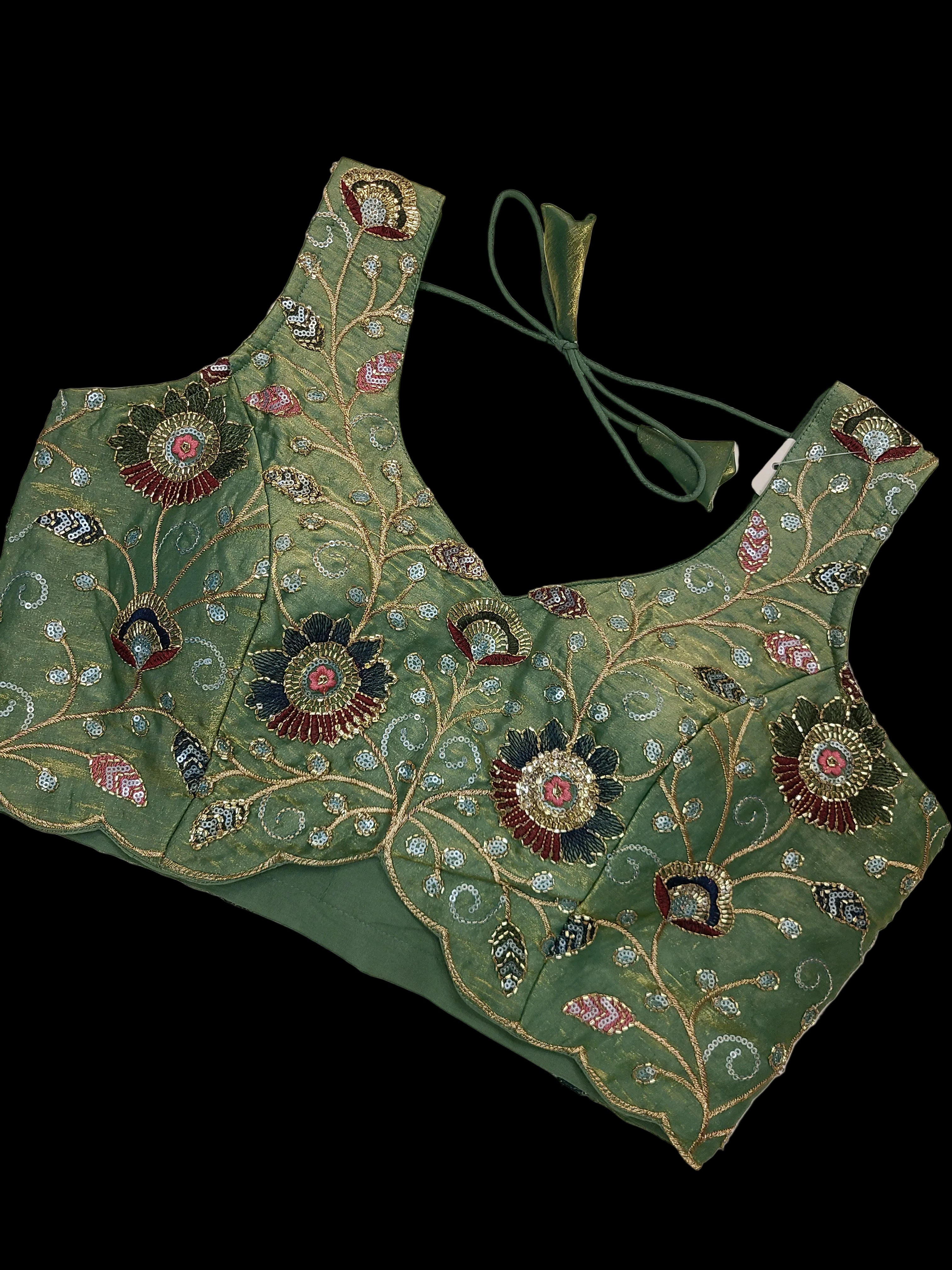 Sage Green Embroidered Lehenga