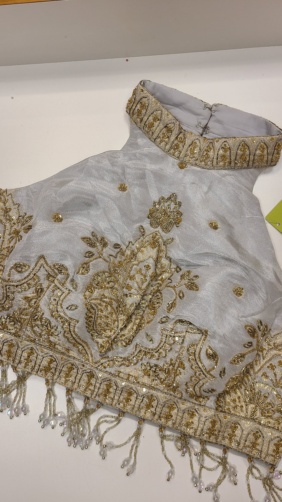 Grey Gold Zardozi Lehenga