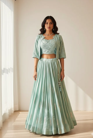 Light Pastel Green Lehenga Set
