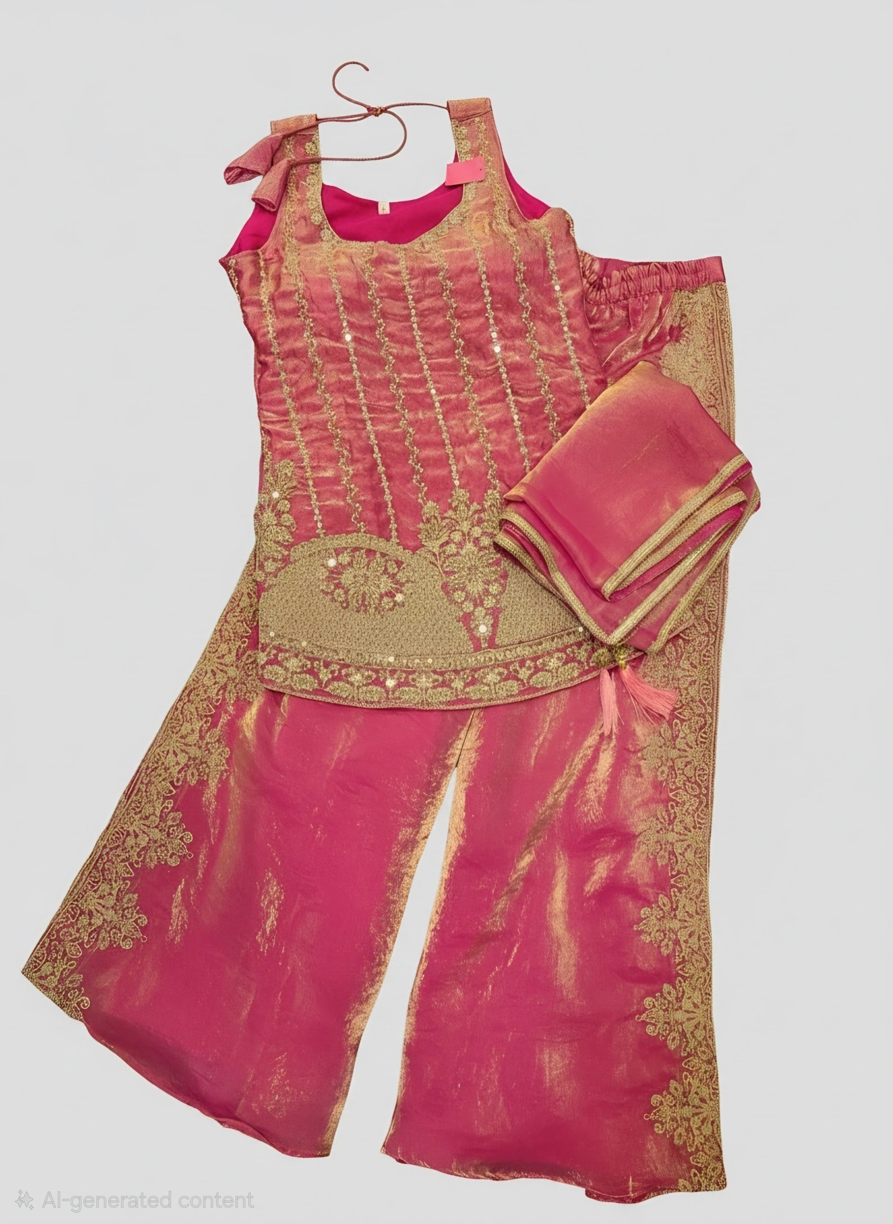 Rose Embroidered Sharara Set