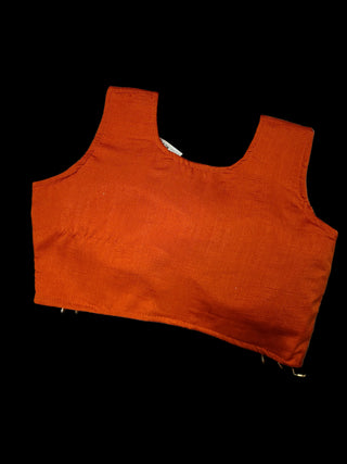 Orange and Gold Floral Silk Lehenga