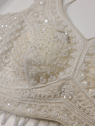 Ivory White Embroidered Bridal Lehenga Set