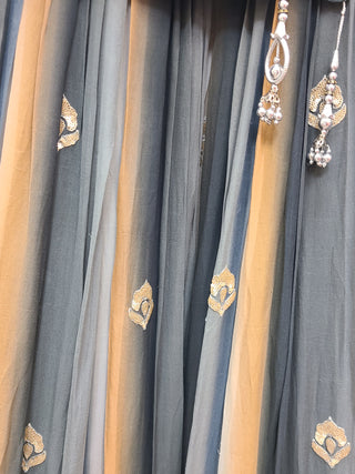 Striped Sage Lehenga