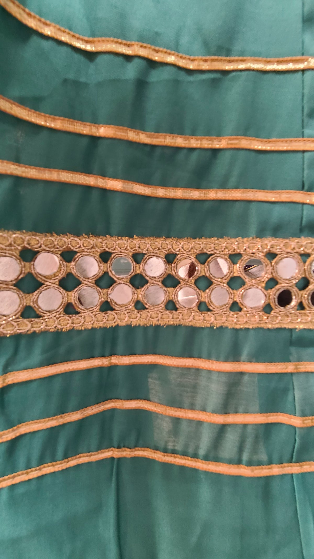 Teal & Gold Garba Skirt