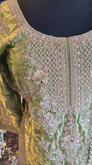 Sage Green Eid Sharara Set
