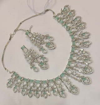 Light blue Choker Necklace Set