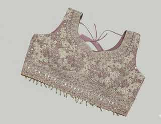 Lavendar Luknowi Crop Top Skirt