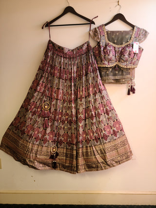Fall printed georgette lehenga