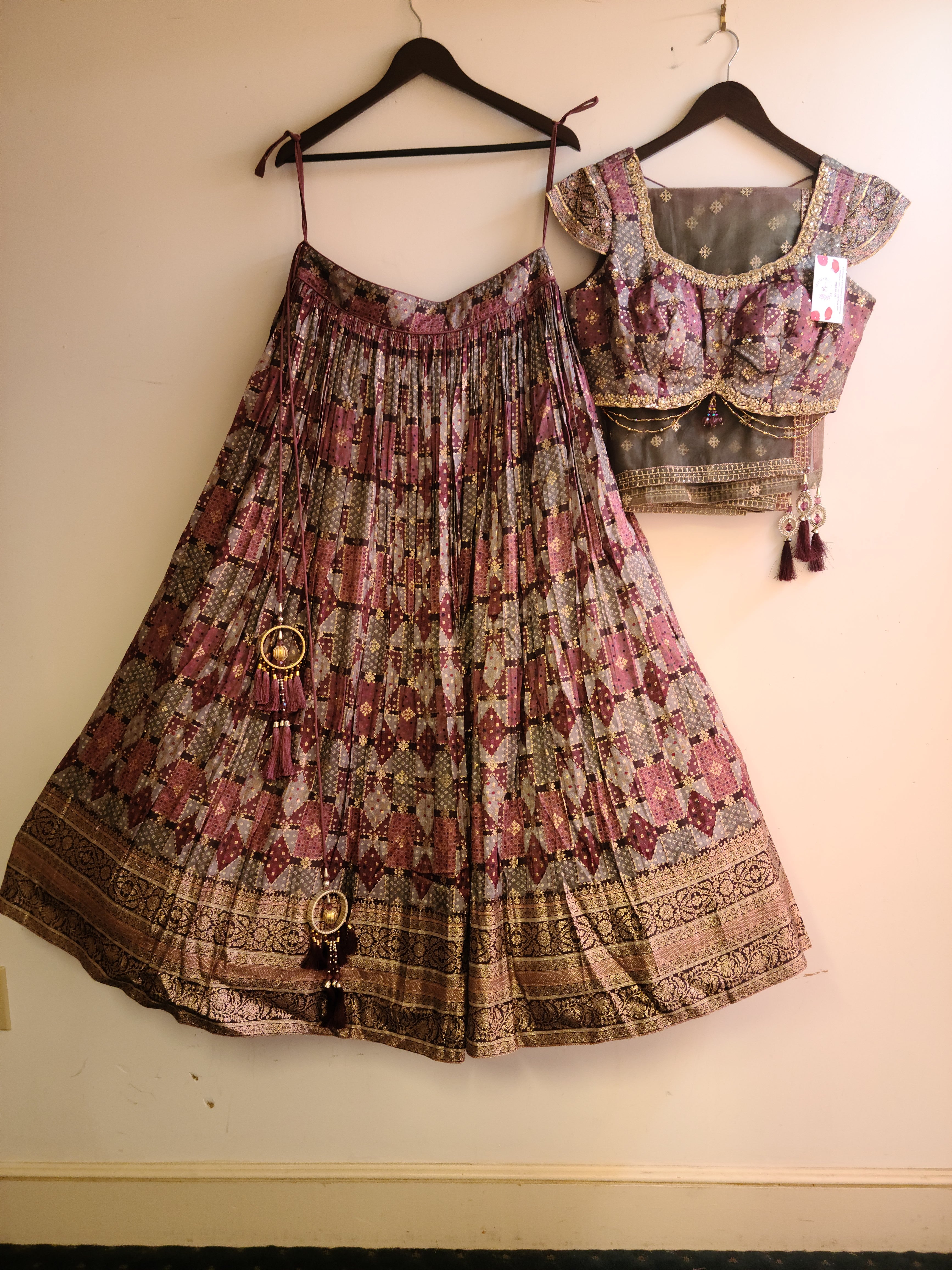 Fall printed georgette lehenga