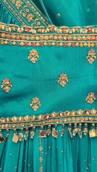 Turquoise Corsette Lehenga