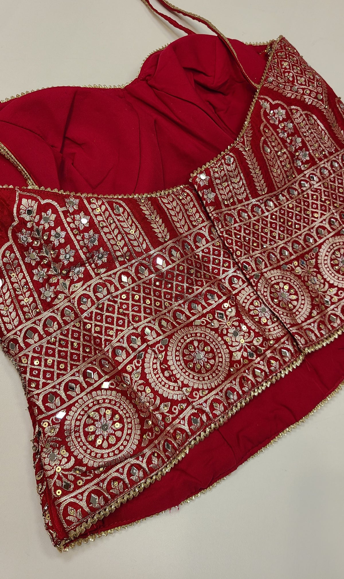 Pink Benarsi Corset Lehenga Set