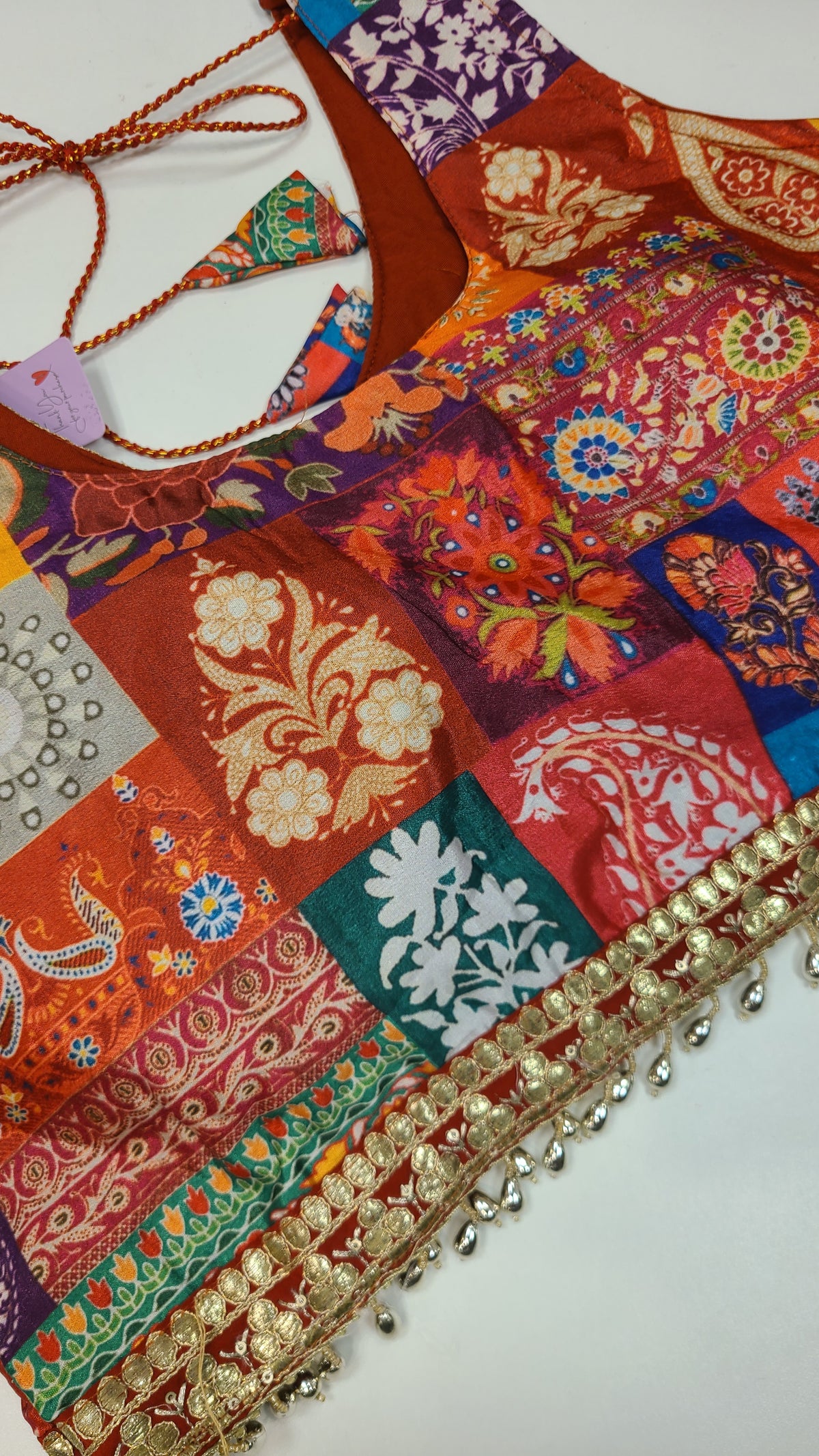 Patchwork Print Gota Lehenga