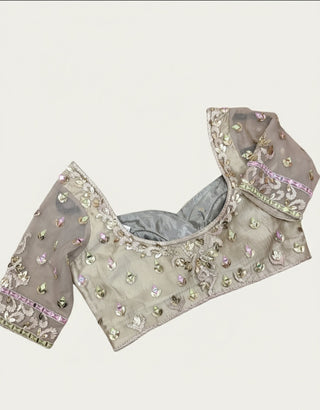 Taupe Embroidered Lehenga Choli Set