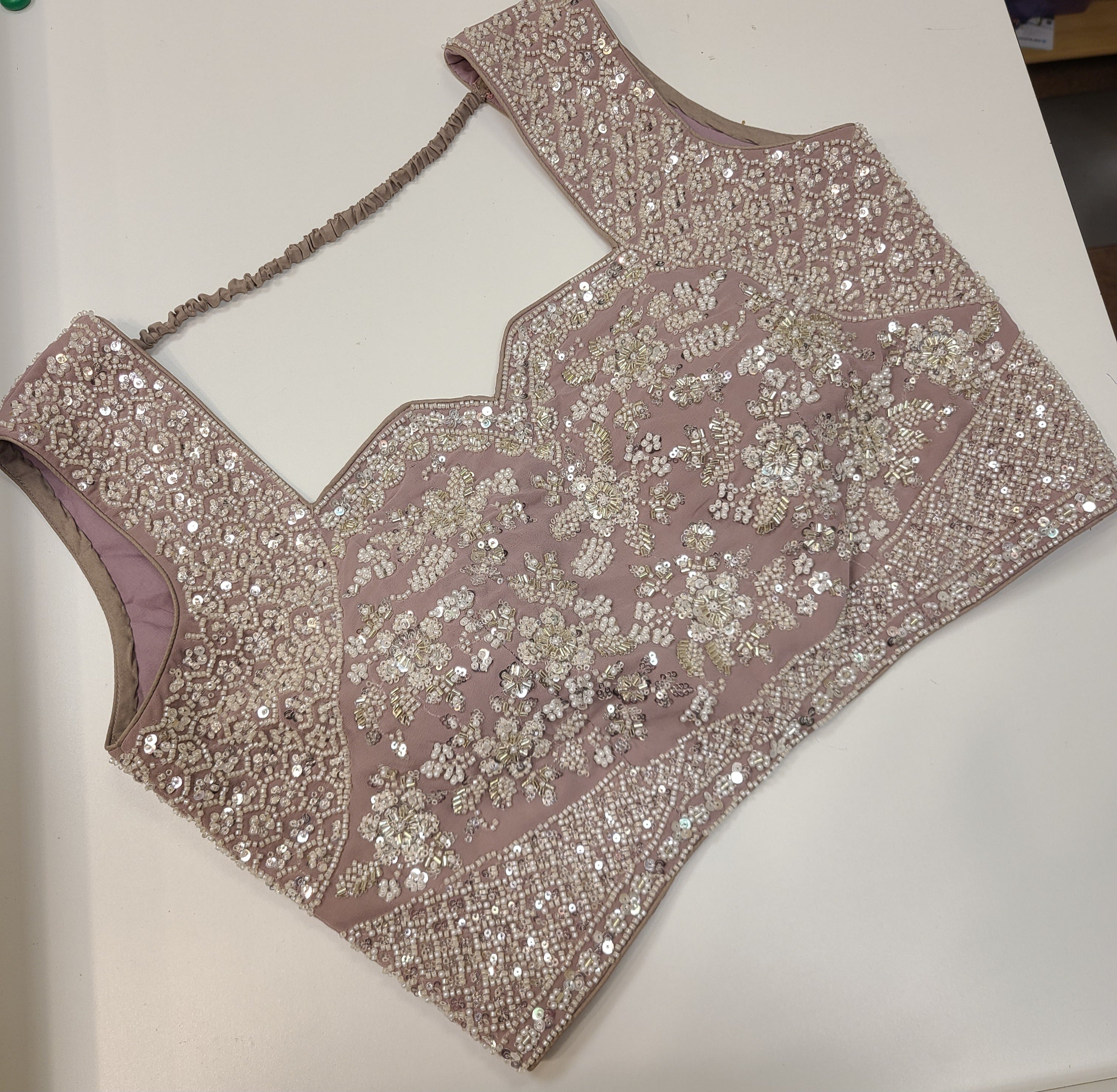 Blush Pink Silver Embroidered Bridal Lehenga Set