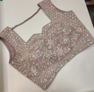 Blush Pink Silver Embroidered Bridal Lehenga Set