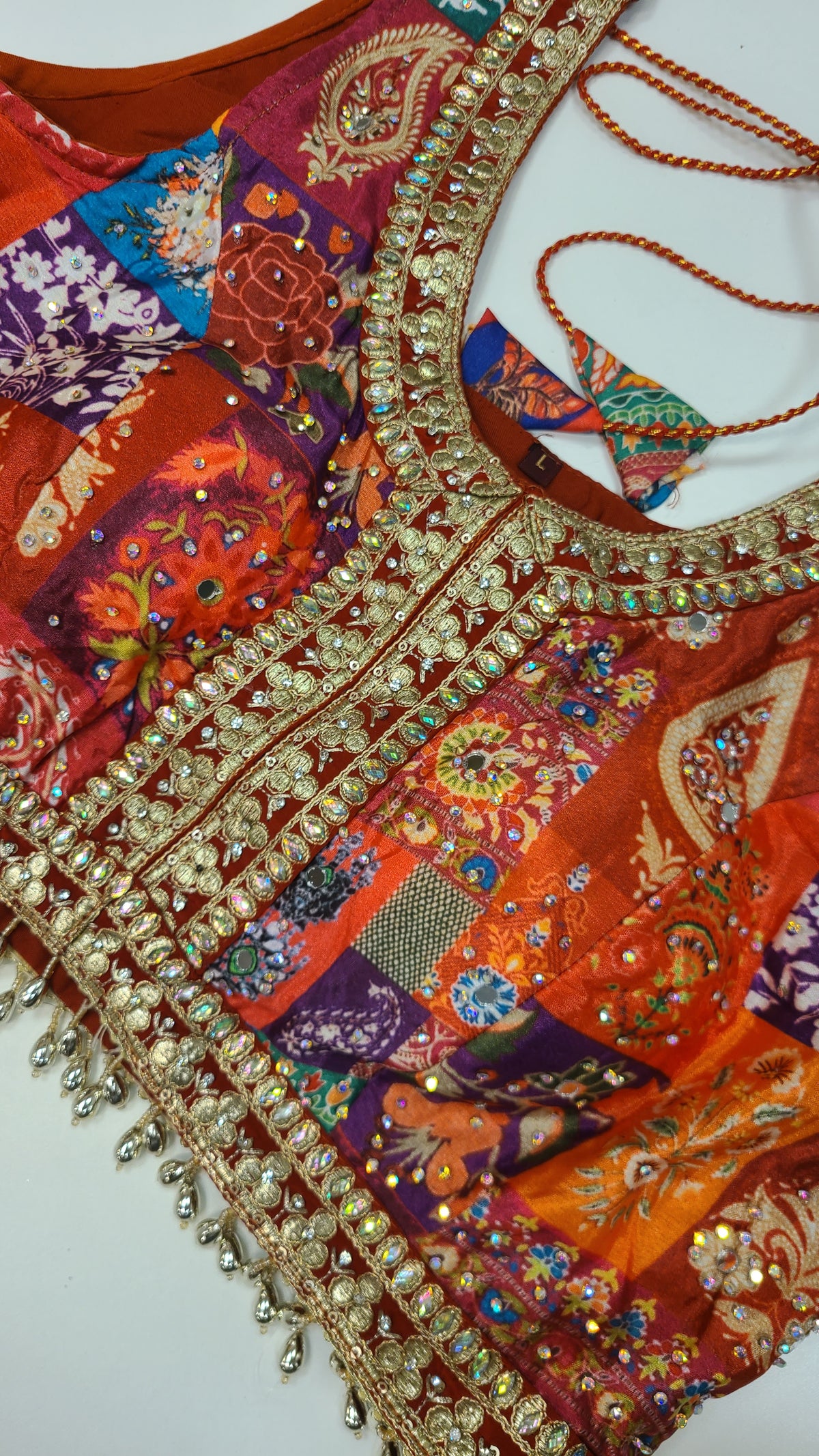 Patchwork Print Gota Lehenga