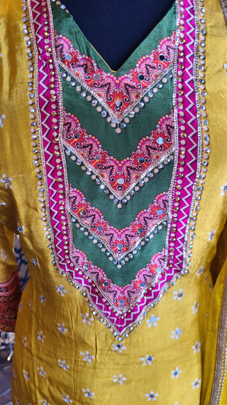 Canary Yellow Haldi Sharara Set