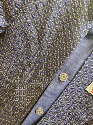 Midnight Blue Sequin Embellished Sherwani Set