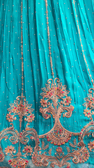 Turquoise Corsette Lehenga