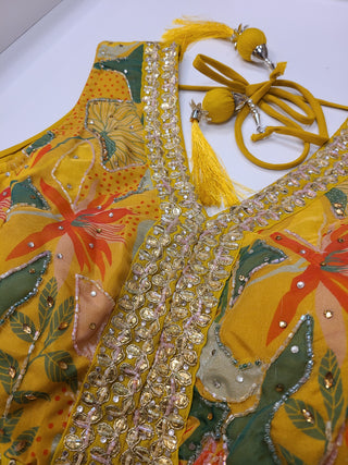Radiant Yellow Floral Lehenga Choli Set