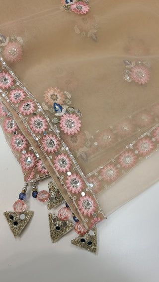 Gold/Olive Base With Pastel Accents Long Gown