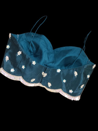 Emerald Green Silk Lehenga