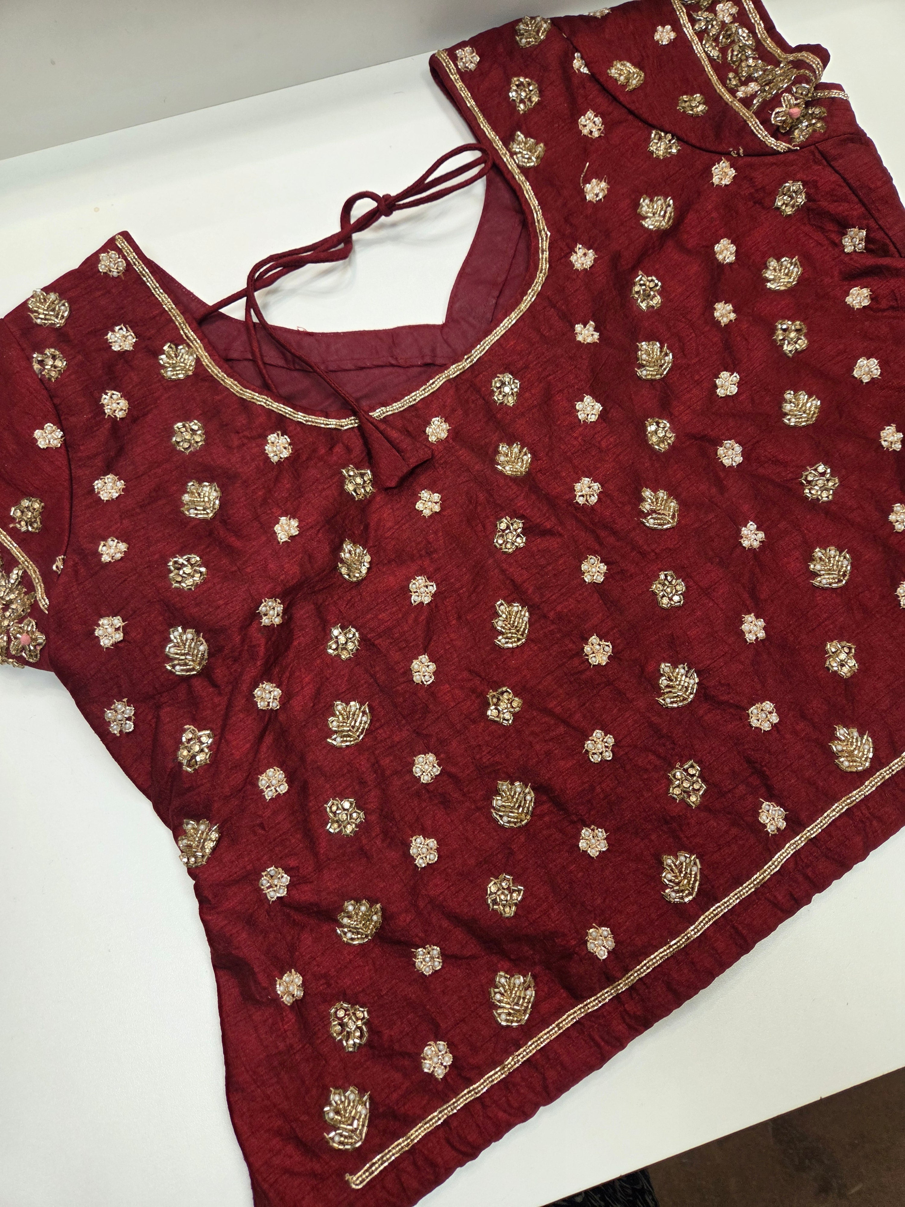 Maroon Gold Bridal Lehenga Set